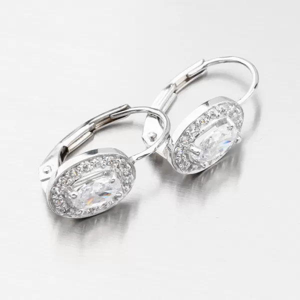Dámske náušnice biele zlato 585 zirkón 52GZ-8049-B-ZIR-KL