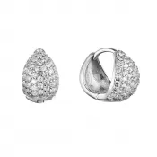 Strieborné náušnice bohato vysadené zirkónmi v tvare kvapky 11425.1