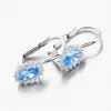 Dámske náušnice biele zlato 585 zirkón akvamarín a 12-704