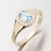 Dámsky prsteň zo žltého zlata 585 zirkón s akvamarínom a 51GZ-8055-ZL-AKVA