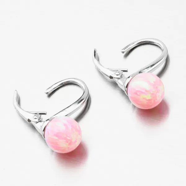 Strieborné náušnice s ružovým Opal UCST-121746