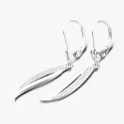 Visiace náušnice z bieleho zlata so zirkónmi 52GZ-8046-B