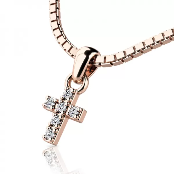 Prívesok - krížik s briliantmi 140027-CV-DIA