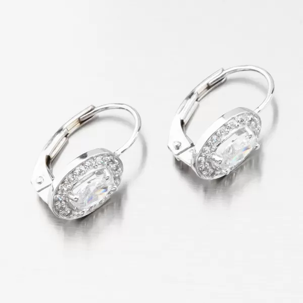 Dámske náušnice biele zlato 585 zirkón 52GZ-8049-B-ZIR-KL