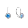 Strieborné náušnice detské okrúhle so zirkónmi 11475.3 aqua