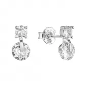 Strieborné náušnice kôstky s 2 zirkónmi 11432.1 crystal