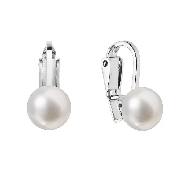 Strieborné náušnice klipsy s riečnou perlou 21082.1