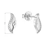 Strieborné náušnice kôstky anjelské krídla so zirkónmi 11416.1