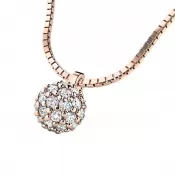 Zlatý náhrdelník s guličkou posiatu diamantmi 10971-NH01-CV