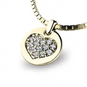 Zlatý prívesok srdca 10882-ZL-ZIR