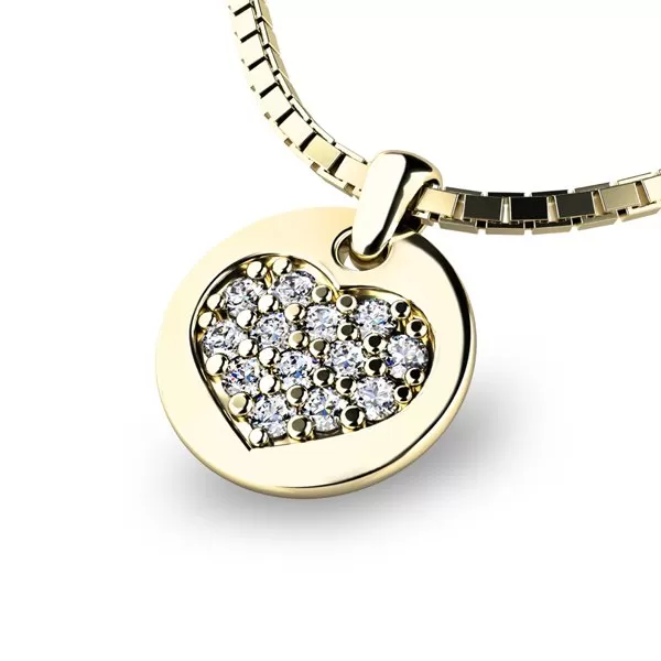 Zlatý prívesok srdca 10882-ZL-ZIR