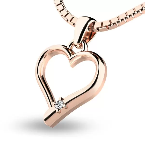 Srdce z ružového zlata 10917-CV-ZIR