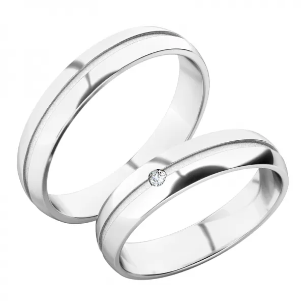 Snubné prstene biele zlato 585 so zirkónmi SP-61090-B-ZIR