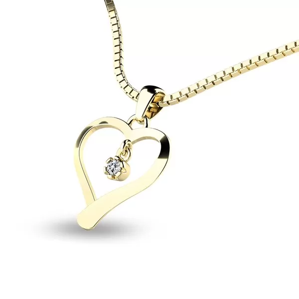 Zlatý prívesok srdca zo žltého zlata 10918-ZL-ZIR