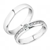 Snubné prstene biele zlato 585 so zirkónmi SP-61091-B-ZIR