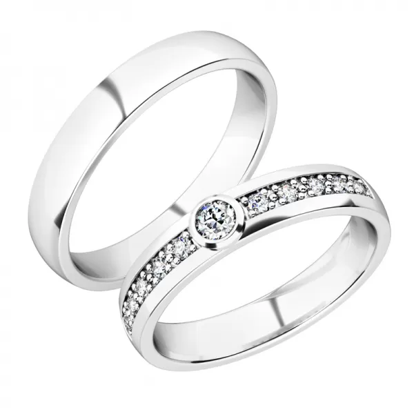 Snubné prstene biele zlato 585 so zirkónmi SP-61091-B-ZIR