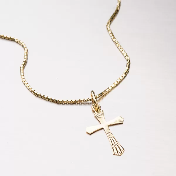 Zlatý prívesok - kríž 13-340