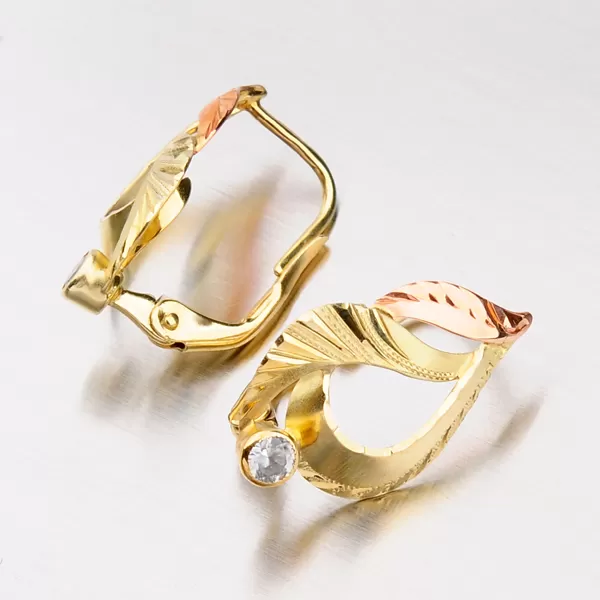 Zlaté náušnice so zirkónmi 52NK-019