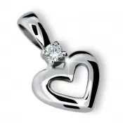 Prívesok - srdce s diamantom DF1603