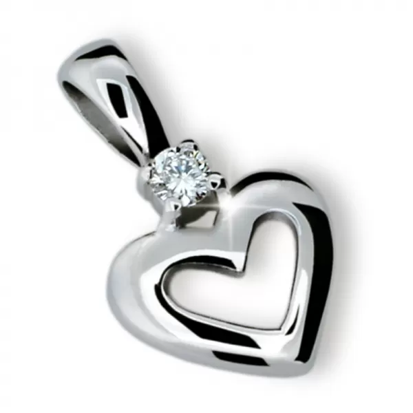Prívesok - srdce s diamantom DF1603