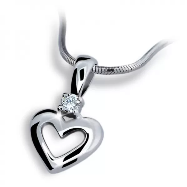 Prívesok - srdce s diamantom DF1603