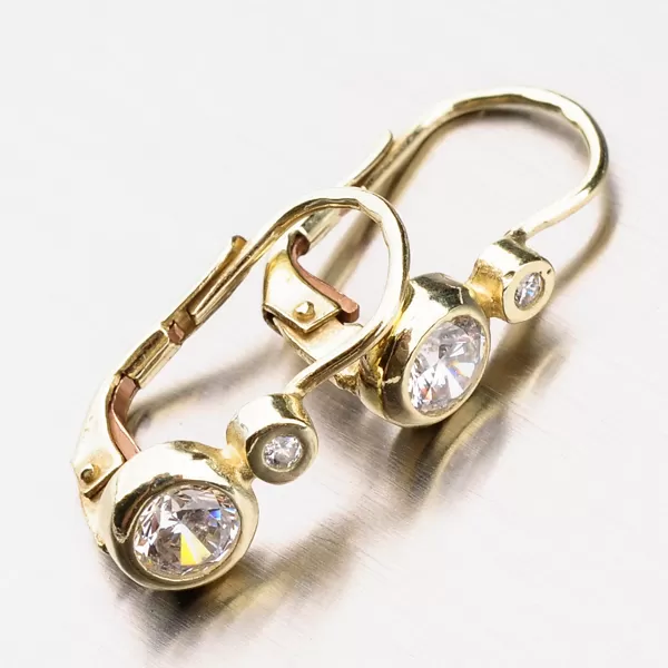 Náušnice so zirkónmi, zlato 585 42-3265