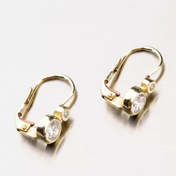 Náušnice so zirkónmi, zlato 585 42-3265