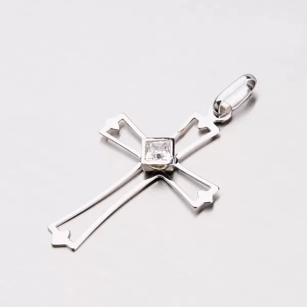 Zlatý prívesok - kríž so zirkónom 43-2221