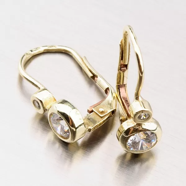 Náušnice so zirkónmi, zlato 585 42-3265