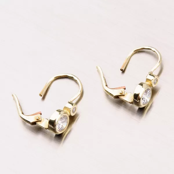 Náušnice so zirkónmi, zlato 585 42-3265