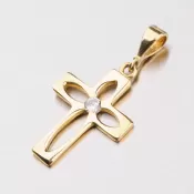 Zlatý prívesok - kríž so zirkónom 43-2112