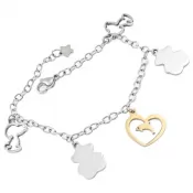 Oceľový náramok s príveskami GNB0165