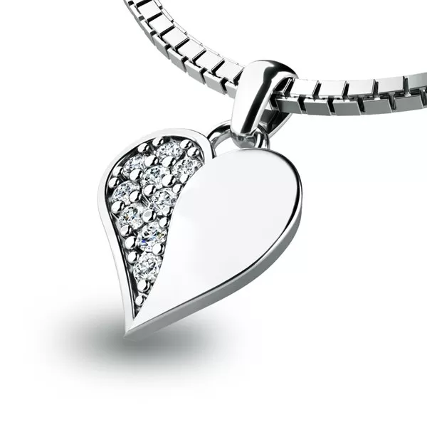 Zlatý prívesok srdca 10880-B-ZIR