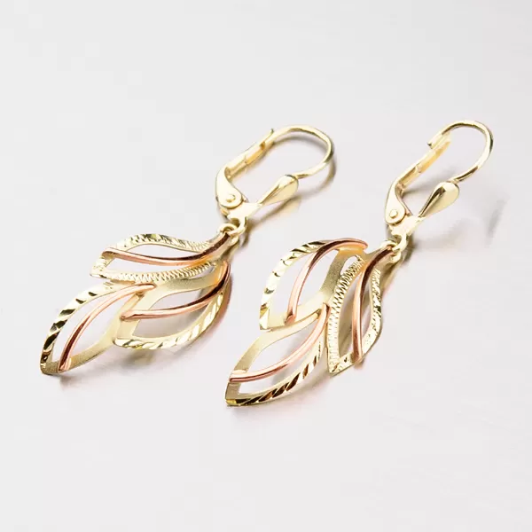 Náušnice zo zlata - ručná výroba s gravírovaním 52NK-368