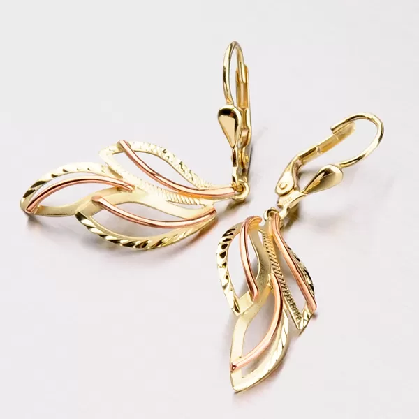 Náušnice zo zlata - ručná výroba s gravírovaním 52NK-368