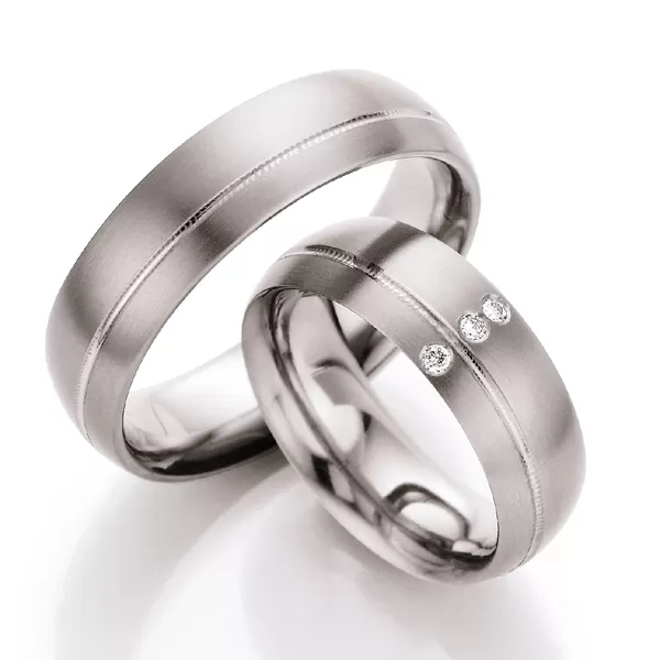 Titánové snubné prstene s diamantmi T710B