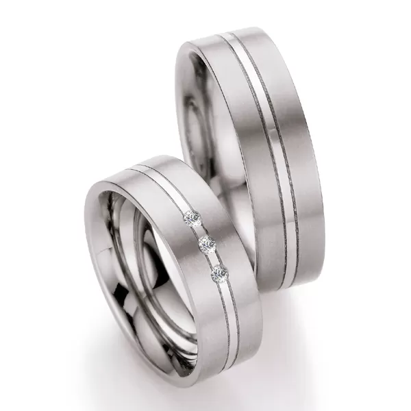 Titánové snubné prstene s diamantmi T713B