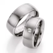 Titánové snubné prstene s briliantom T712B