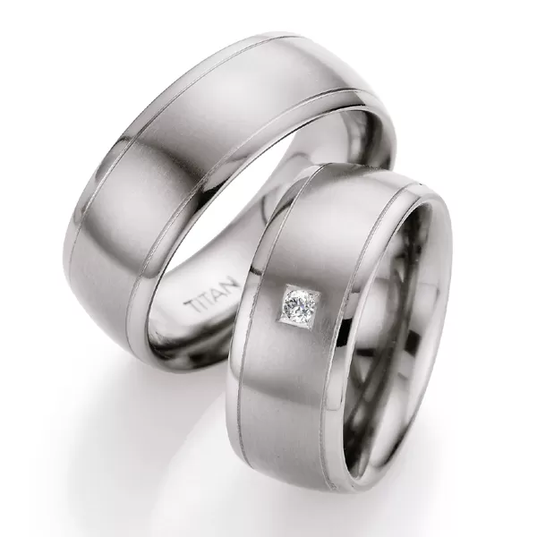 Titánové snubné prstene s briliantom T712B