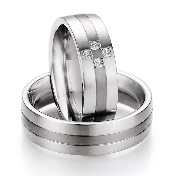 Snubné prstene oceľové s titánom TS601