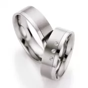 Snubné prstene z titánu s briliantmi T714B