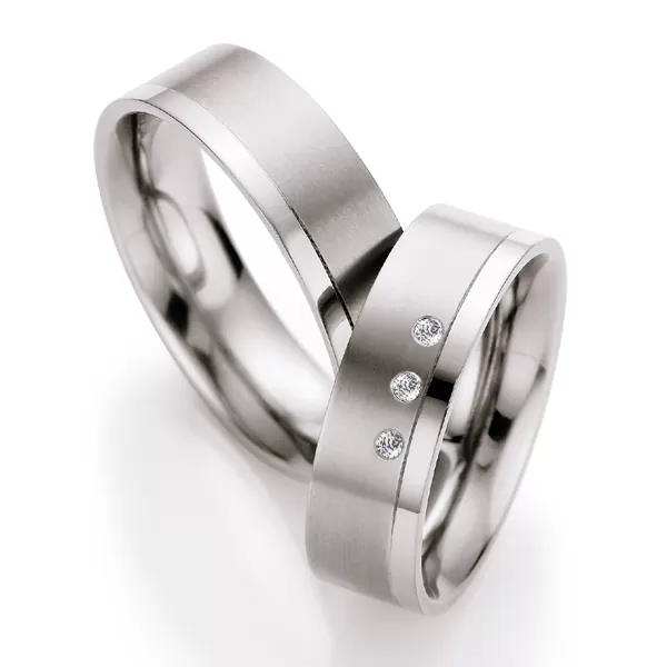 Snubné prstene z titánu s briliantmi T714B
