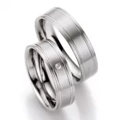 Svadobné obrúčky titán prírodný diamant 0,030 ct T716B