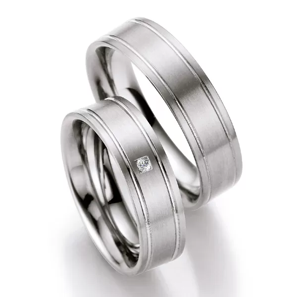 Svadobné obrúčky titán prírodný diamant 0,030 ct T716B