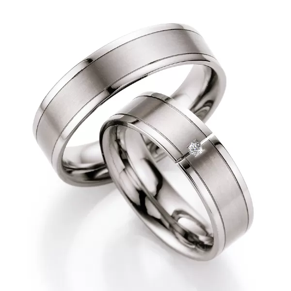 Titánové snubné prstene s briliantom T715B