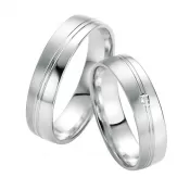 Snubné prstene z bieleho zlata s diamantom SP-10330