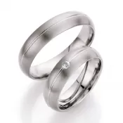 Svadobné obrúčky titán prírodný diamant 0,030 ct T708B