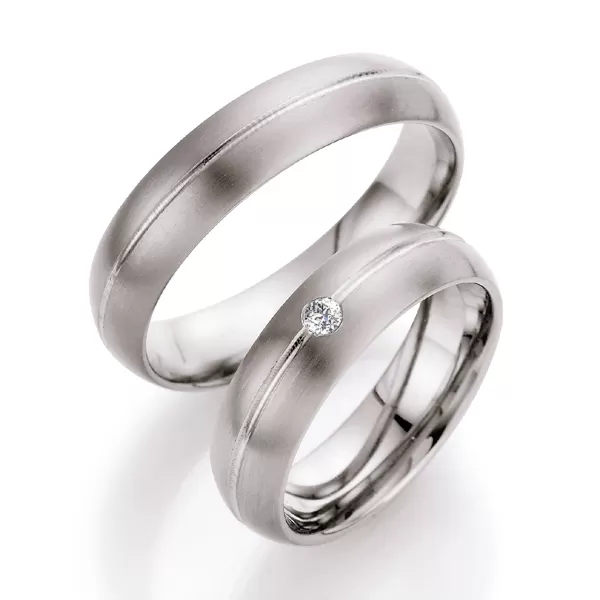 Svadobné obrúčky titán prírodný diamant 0,030 ct T708B