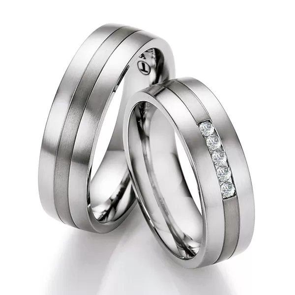 Snubné prstene oceľové s titánom TS609