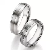 Snubné prstene oceľové s titánom TS604